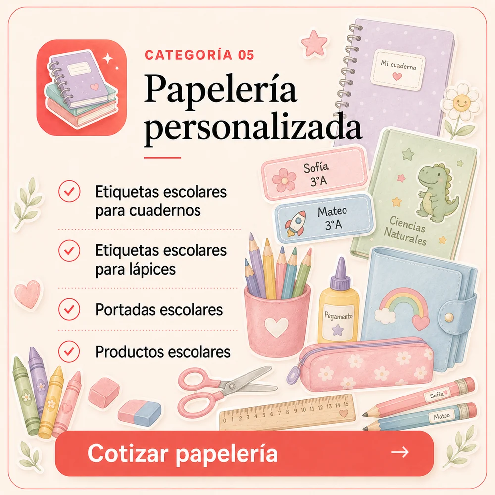 Categoría 05: Papelería personalizada
