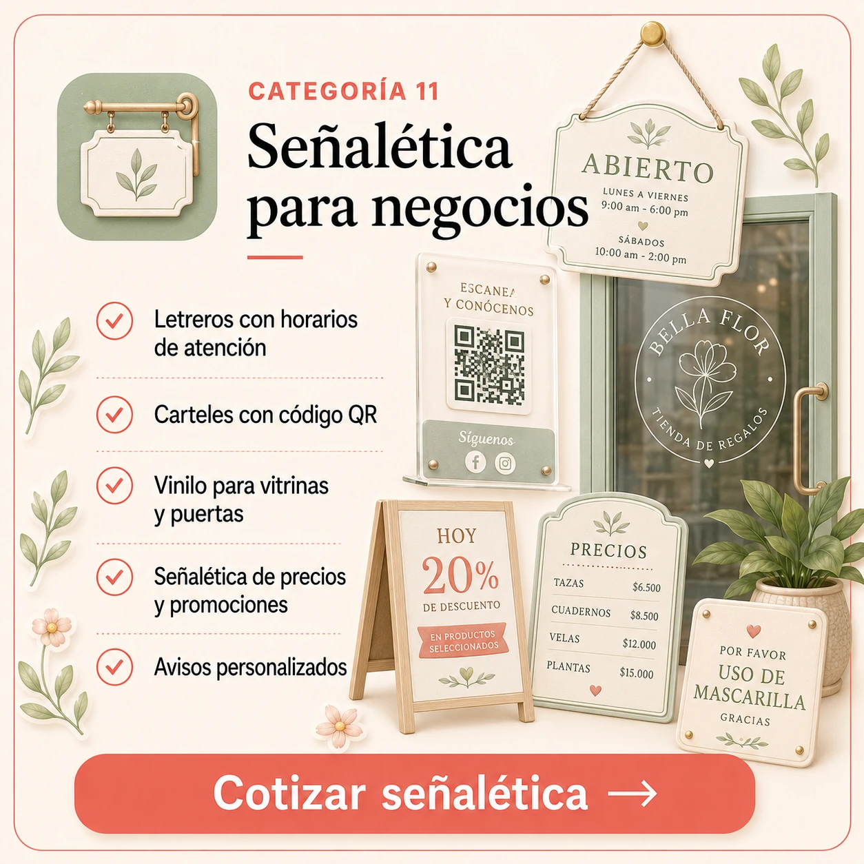 Categoría 11: Señalética para negocios