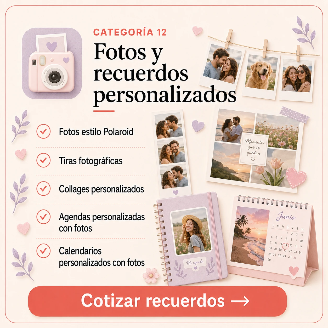 Categoría 12: Fotos y recuerdos personalizados